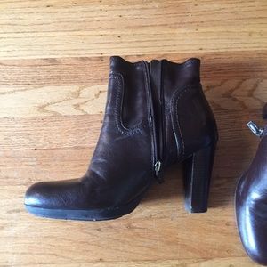 Franco Sarto Brown Heeled Booties